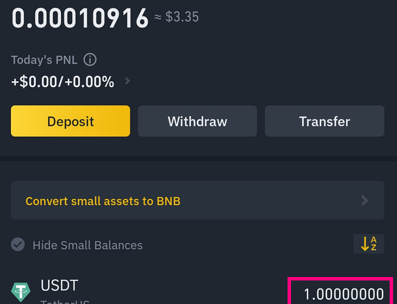 how to deposit 10 usdt in binance